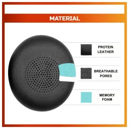 Crysendo Headphone Cushion for Jabra Elite 45h/Jabra Evolve2 40 /Evolve2 65 MS/UC Headphones | Jabra Headset Cushion Replacement Earpads with High-Density Memory Foam & Softer Protein Leather (Black) image 2