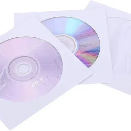 Paper CD DVD Sleeves CD Envelopes Disc Storage with Window Cut Out and Flap for CD, DVD, BlueRay (100 Pcs Pack, White) image 3