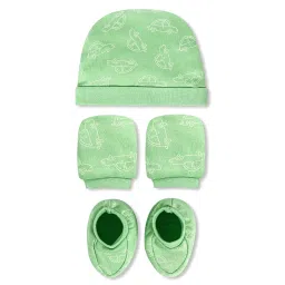 The Mom Store New Born Gift Box | Gift Hamper| Unisex Clothing Set | Infants Essentials | Baby Shower | for Baby Boy and Baby Girl | Mossy Motors, Pastel Green | 9-12M image 4