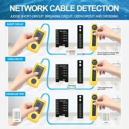 KOLSOL Network Cable Tester, Ethernet Wire Tracer with Telephone Line Checking for CAT5 CAT6, RJ11 RJ45 LAN Network Cable Finder for Wire Continuity/Short/Breaking/Open/Crossing image 3