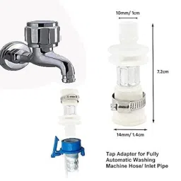 Universal Washing Machine Tap Connector, Quick Release Coupling, White image 4