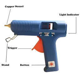 CROWN BRAND - CR 150, 150 Watt Professional Hot Melt Dispensing Glue Gun with Multi Temperature Control, Fast Melting with 8 Glue Sticks (11.2 mm, Blue) image 1