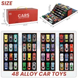 Kidology 48-Piece Pull Back Car Set, Racing & Toy Vehicles for Kids 3+, Bulk Mini Cars, Learning & Educational Stuffers Mini Cars Toy Trucks, Birthday Gift for Boys & Girls. image 3