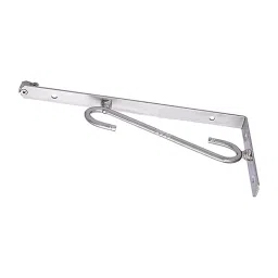 4ever Stainless Steel SL Type Shelf Bracket for Glass Shelves | Heavy Duty Stainless Steel Shelf Holders for Floating Wall Shelves (10 Inches, Pack of 2) image 1
