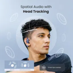 CrossBeats Arc Buds OWS Open Ear Wireless Earbuds | Spatial Audio Headphones & Head Tracking | Gaming Bluetooth Earphones | 100hr Playtime | 14.2mm Drivers IPX5 Rating Type-c Fast Charging (Blue) image 2