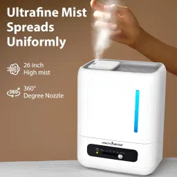 HealthSense Ultrasonic Humidifer For Room Mositure | Air Humidifier for Cold and Cough| Top Filling, 4 lts Capacity, Aromatherapy Tray, 360° Enhance Comfort for Home Baby & Plants | BPA Free - RH690 image 4