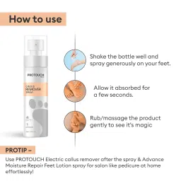 PROTOUCH Callus Remover Spray | Natural Exfoliation with Green Tea Extract and Aloe Vera Extract | Nourishing Coconut Oil & Olive Oil | Instantly Smooth, Soft Feet | 100ml image 3