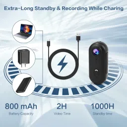 Li&Lu 4K Thumb Action Camera, Sports & Action Video Cameras Portable for Cycling, Motorcycle (with 64G-Card, Black) image 3