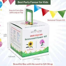 Grow Your Own Seasonal Flower Premium Kit - Pack of 6 - Best Return Gift For Kids Birthday Party (Seasonal Flower Kit, 6, count) image 1