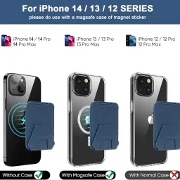 Mizi Magnetic Card Wallet Holder for Apple Magsafe, Phone Stand & Card Holder for Apple iPhone 15/14/13/12 Series - Blue image 1