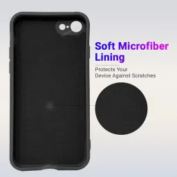 LIRAMARK Silicone Soft Back Cover Case for Apple iPhone SE 2020/2022 / iPhone 7 / iPhone 8 (Silicone Black) image 2
