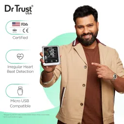 Dr Trust A-One Galaxy Digital Blood Pressure Monitor Machine with Cuff, Hypertension Indicator, and Large Display (Black) -106 image 1