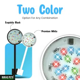 BURAQ Plastic N6 Multicolor Aquarium LED Light, 2.5 W High-Brightness Clip-On, WRGB Multicolor Modes, 360° Flexible Arm, Fit for Small & Tank & Fish Bowls (Black), Corded Electric, ?5 volts image 4