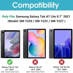 ProElite Smart Flip Case Cover for Samsung Galaxy Tab A7 Lite 8.7" SM-T220/225 Translucent Back with Stylus Pen, Rose Gold image 1