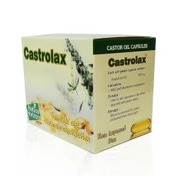 Natural Horizons - Castrolax Castor Oil Capsules for Constipation Relief - 60 Soft-Gel Capsules, 700mg Per Capsule image 1