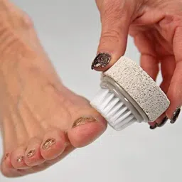 Tiny Deal 1 Pumice Stone And Brush For Feet, Foot File, Dead Skin Callus Remover, Pedicure Tool, Bathroom Accessories-2 ¾" L X 1 ¾" W image 4