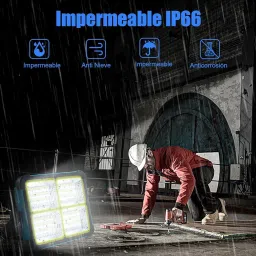 VISHARNI Portable Solar LED Work Light with USB Charging – Waterproof, Rechargeable, Perfect for Camping, Hiking & Outdoor Use image 3