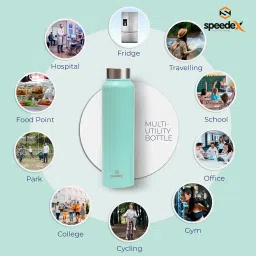 Speedex Stainless Steel Water Bottle 1 Ltr, Pastel Green, Steel Screw Cap Bottle for Girls and Boys, Adults & Kids, Gym, Sports, Fridge Use, School & Office - 1000ml (Set of 1) image 4