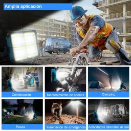 VISHARNI Portable Solar LED Work Light with USB Charging – Waterproof, Rechargeable, Perfect for Camping, Hiking & Outdoor Use image 2