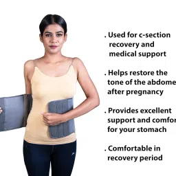 Wonder Care Abdominal belt for back pain relief for women/maternity belt after delivery/waist belt slimming for Women & Men Abdomen Support Grey Hook and Loop closure (XX-Large) image 2