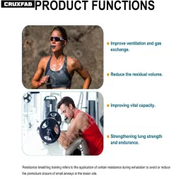 CRUXFAB Breathing Trainer, Lung Capacity Exercise Device and Lung Exerciser for Respiratory Muscle Exercise and Increased Sports Breathing Fitness| Lungs Exercise Equipment | Men and Women image 2