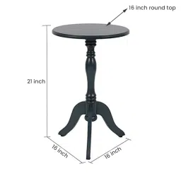 Wooden Plant Stand Round Antique Accent Bedside Table Coffee Stand Home Storage Organizer for Living Room Bedroom(Blue) image 1