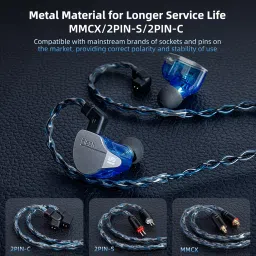 2 Meter Long 2Pin IEM Cable, in Ear Monitor Replacement Earbuds Earphone Cable, KBEAR ST12 Plus 8 Core 4N OFC Silver-plated HiFi Headphone Wire for KZ ZST/AS10/ZS10/ZST-X CCA C10/C12(Grey, 2PIN 3.5MM) image 5