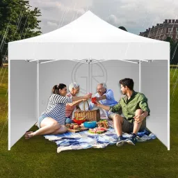 THESHELTERS - 10x10ft / 3x3 mtr Gazebo Canopy Outdoor Tent with 3 Sidewalls | Portable & Super Heavy Duty Waterproof Tent | Popup Foldable Canopy Tent with Instant Shelter (White) image 5