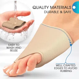Forefoot Pad for Pain Relief, Metatarsal Gel Pad for Women & Men,1 Pair Hallux Valgus Foot Support Sleeves with Gel Pad,Comfortable & Breathable Ball of Foot Cushions Pad for High Heels,Beige image 4