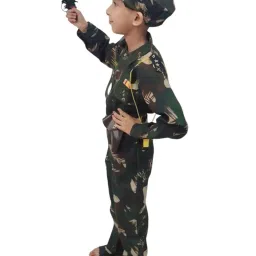 BookMyCostume 6pcs Army Leaf Print | Independence Day| Army Costume | Community Helper Commando Soldier for Patriotic Events for Role Play | 7-8 Years image 4