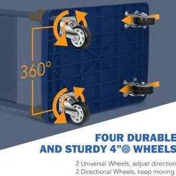 GOBBLER Portable Platform Trolley Cart for Lifting Heavy Weight, 200 Kg Capacity Dolly Push Cart - Blue (GB-TR200) image 4