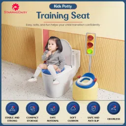 StarAndDaisy Baby Potty Seat for 1-5 Years/Potty Training Seat for Kids Seat with Splash Guard/Toilet Seat for kids with Comfortable Cushion & Secure Handles - Blue. image 1