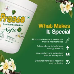 Pro360 Nefro HP Powder (750g, Vanilla Flavored) - High Protein Dialysis Care Supplement for Renal Support with L-Taurine, L-Carnitine & Essential Nutrients (Pack of 2) image 3