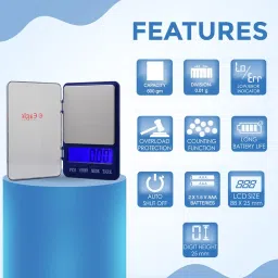Eagle Digital Weighing Portable Scale 600gm Capacity, 0.01g Accuracy-Mini Weight Machine with Low battery, Overload Indicator, Pocket Scale for Gold & Silver Ornaments, Kitchen, Jewellery (PKT-999) image 2
