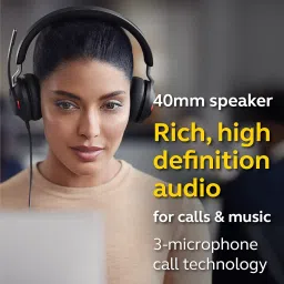 Jabra Evolve2 40 Usb-A, Ms Stereo Wired On Ear Headphones Without Mic (Black) image 2