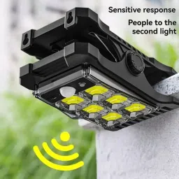 Led Solar Light with Human Body Sensing Clip Light/Outdoor Light with Motion Sensor LED Cob Type Portable Camping Light Solar Power Garden Light image 4