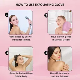 Dealsure Exfoliating Glove for Body Scrub Body Scrubber Exfoliator Mitt for Use at Shower Bath Exfoliating Body Face Dead Skin Remover Korean Style Exfoliating Women Men Washcloth (2 Pis) image 2