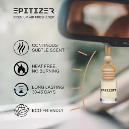 Epitizer Hanging Car Air Freshener Vellario – Premium Luxury Scent, 10ml Glass Bottle with Wooden Cap, Lasts 30–45 Days image 1