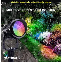 Hybrix® LED Spike Light, Spot Light, Garden Light (5 Watt), Bridge Lux Optical COB LED, Elegant Fiber Body, Multicolor Auto Change RGB Light Color, Water Proof for Indoor/Outdoor Use (Single) image 2