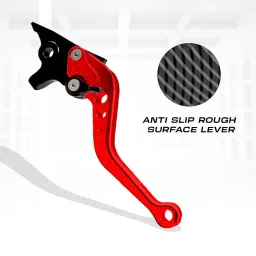MOTO GENIUS Heavy Duty 6-Position Adjustable Clutch and Brake Lever Set for RE Bullet 350 | CNC Aluminum | Motorbike Hand Levers | Easy Install (Red) image 4