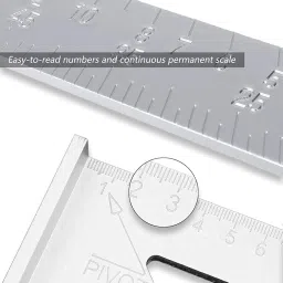 Marita Premium Aluminum Alloy Double Side 90 Degree Right Angle Triangle Scale Ruler with Metric Inch Measurement (PACK OF 1) image 4