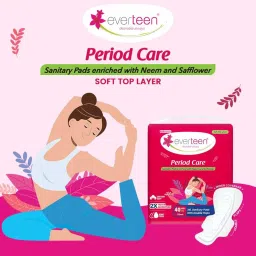 everteen XXL Sanitary Napkin Pads with Cottony-Soft Top Layer for Women Enriched with Neem and Safflower, XX-Large, 320mm Pack of 40, image 1
