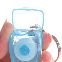 SHOPORA® Portable Floss Keychain Essentials Tool Flat Line Design For Travel Blue | Oral Care | Dental Floss & Flossers image 1