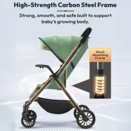 StarAndDaisy Stroller for Baby Boy Girl 0 to 5 Years/Foldable Baby Stroller Light Weight with Multi-Level Seat Recline, 5 Point Safety Belt, Pram for Kids-Green image 5