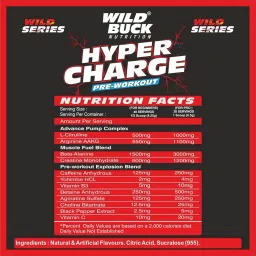 WILD BUCK Wild Pre-X4 Hardcore Pre-Workout Supplement powder with Creatine Monohydrate, Arginine AAKG, Beta-Alanine, Explosive Muscle Pump -For Men & Women [40 Servings, American Cola] Free Shaker image 3