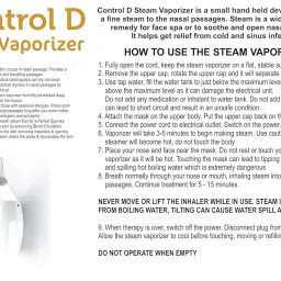 Control D Steamer Home Spa Face White Vaporizer image 3