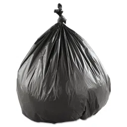 Inteplast Group High-Density Can Liner, 40 x 48, 45gal, 22mic, Black, 25/Roll, 6 Rolls/Carton image 1