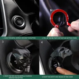 MR WAGON - Protective Car Start Stop Button Cover Iron Man -Open Close Ignition Cap for Bike and Car -Decorative Car Push Start Button Cover- Auto Accessories for Car Interior (4 cm) Diameter image 2