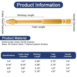 HPHOPE Upgraded Four-Flute Eccentric Drill Bit Set 5Pcs, New Hex Shank Ultra-Hard Carbide Triangle Drill, Multifunction Masonry Drill Bits Set, Four-Edged Serrated Concrete Drill Bit Set image 5