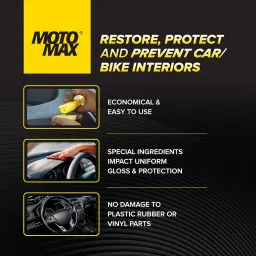Motomax Dashboard Polish,100ml. Restore, shine dull dashboards. Protect from UV rays, cracking, fading & sun heat. Safe on tyre, rubber, plastic, vinyl parts image 1